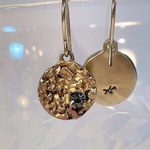 Druzy Drop Earrings artist signed with crystal set in druzy form